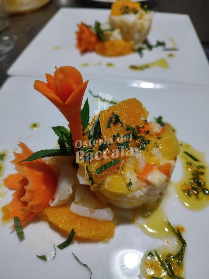 Carpaccio di baccalà con arancia osteria del baccalà