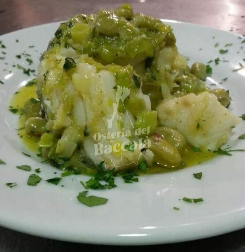 Baccalà con scarola osteria del baccalà
