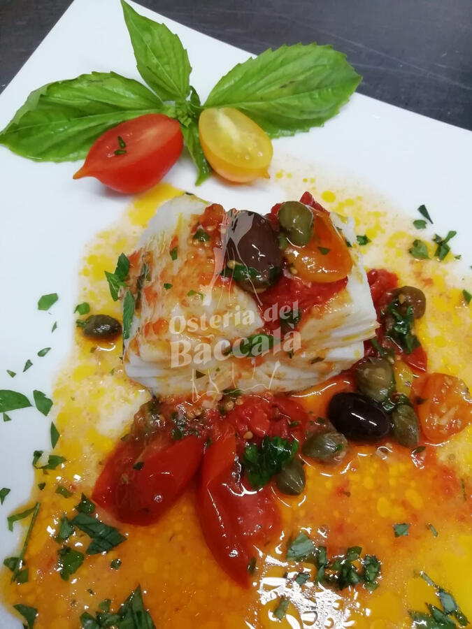 Baccalà con Piennolo giallo e rosso osteria del baccalà