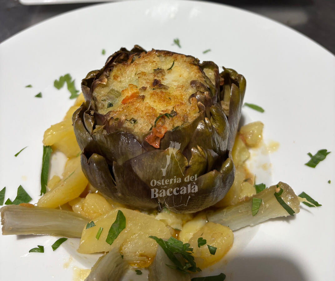 Carciofo ripieno di baccalà osteria del baccalà