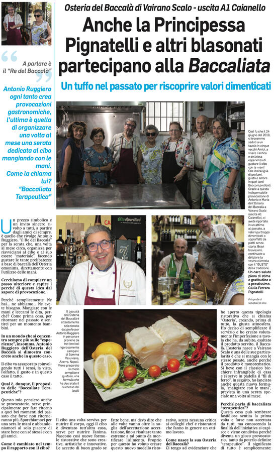 La Principessa Pignatelli all'Osteria del Baccalà