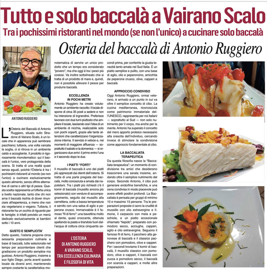 Osteria del Baccalà - Il Mattino Osteria del baccalà sul Mattino
